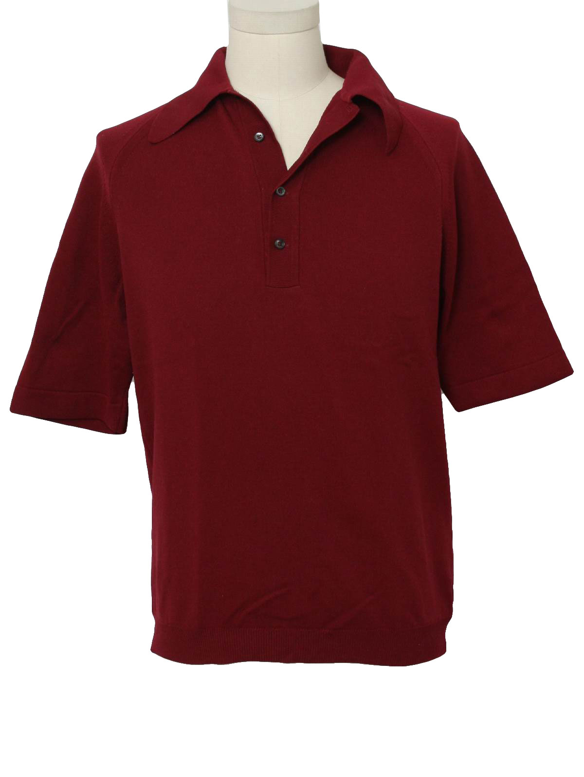 Retro 1970's Knit Shirt (Puritan) : 70s -Puritan- Mens burgundy nylon ...