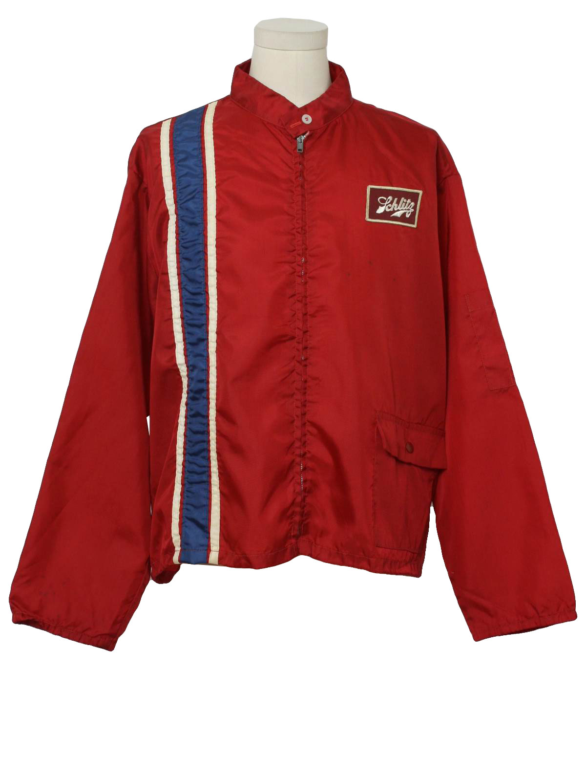 60s Jacket (Swingster): 60s -Swingster- Mens dark red, white and blue ...