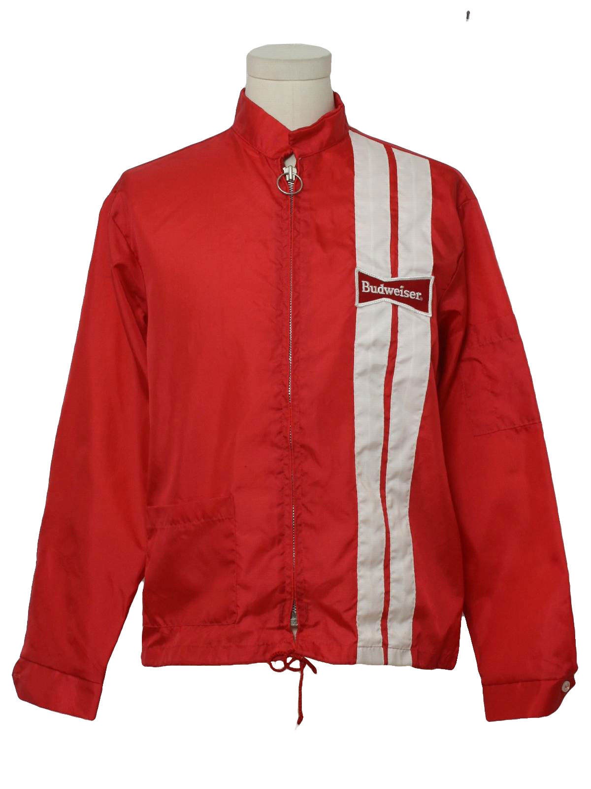 Vintage 1970's Jacket: 70s -Swingster- Mens red and white nylon ...