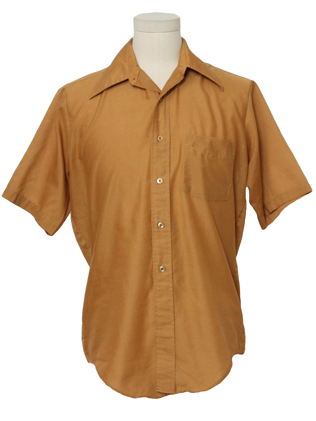 70s Vintage B.V.D. Shirt: 70s -B.V.D.- Mens Toast Brown Cotton And ...