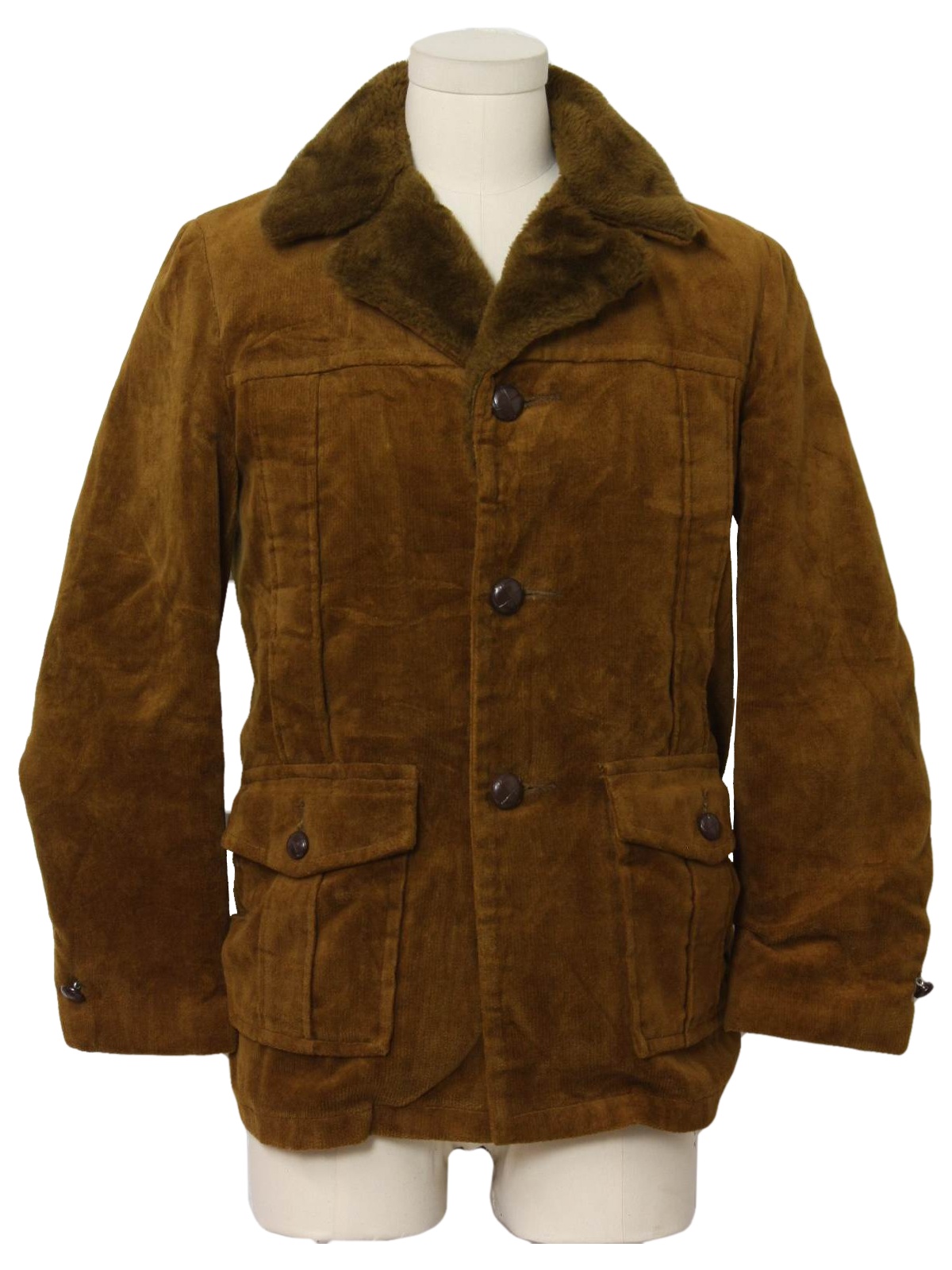 Seventies Vintage Jacket: 70s -Sears- Mens golden brown, longsleeve ...