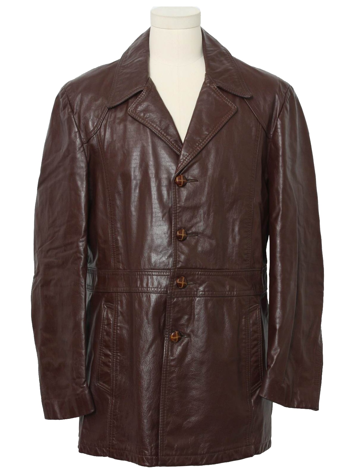 Retro 1970s Leather Jacket: 70s -Leathercraft- Mens dark brown smooth ...