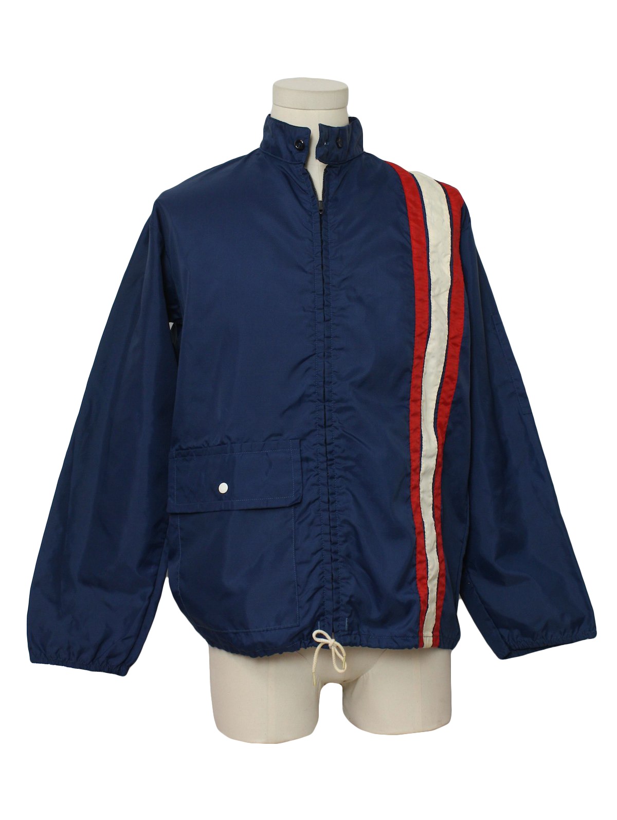 1970's Vintage Klad Jacket: 70s -Klad-ezee- Mens navy blue, white and ...