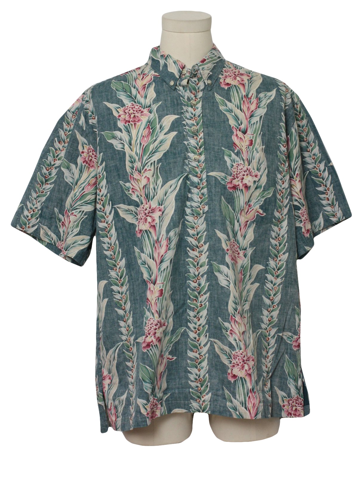 Retro Nineties Hawaiian Shirt: 90s -Cooke Street- Mens Green background ...