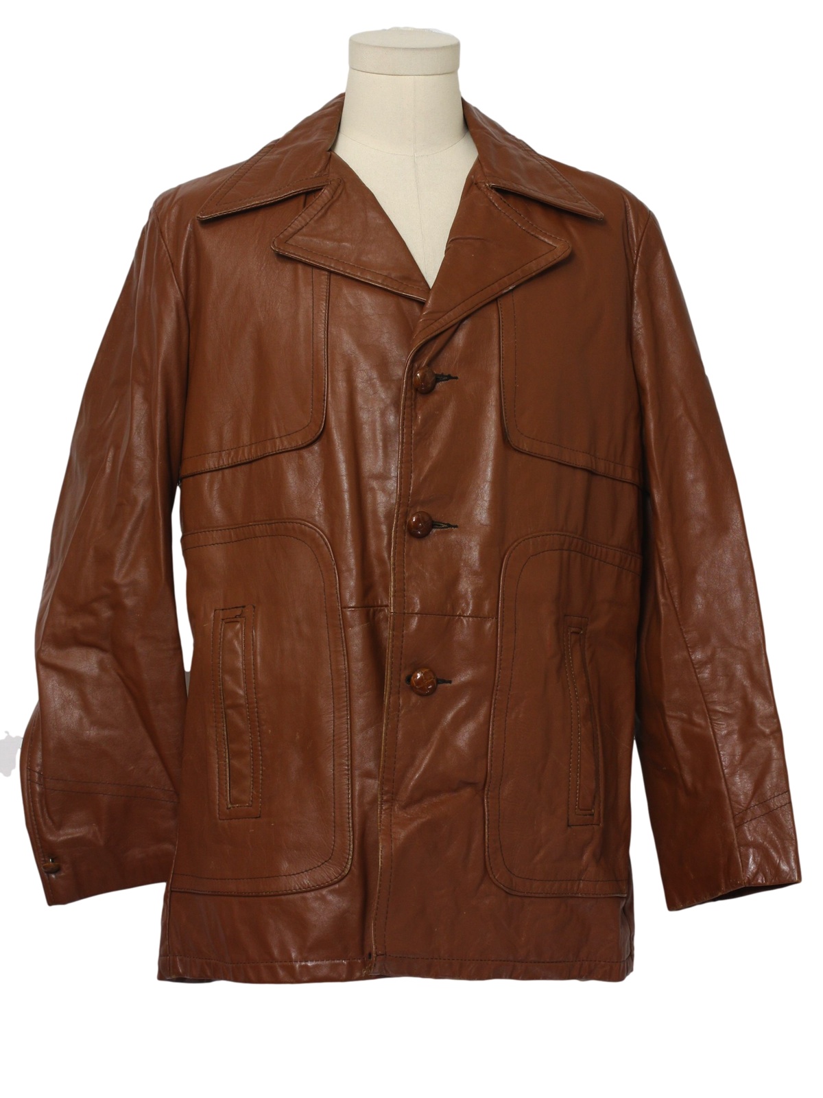 1970's Vintage Genuine Leather Garment Leather Jacket: 70s -Genuine ...