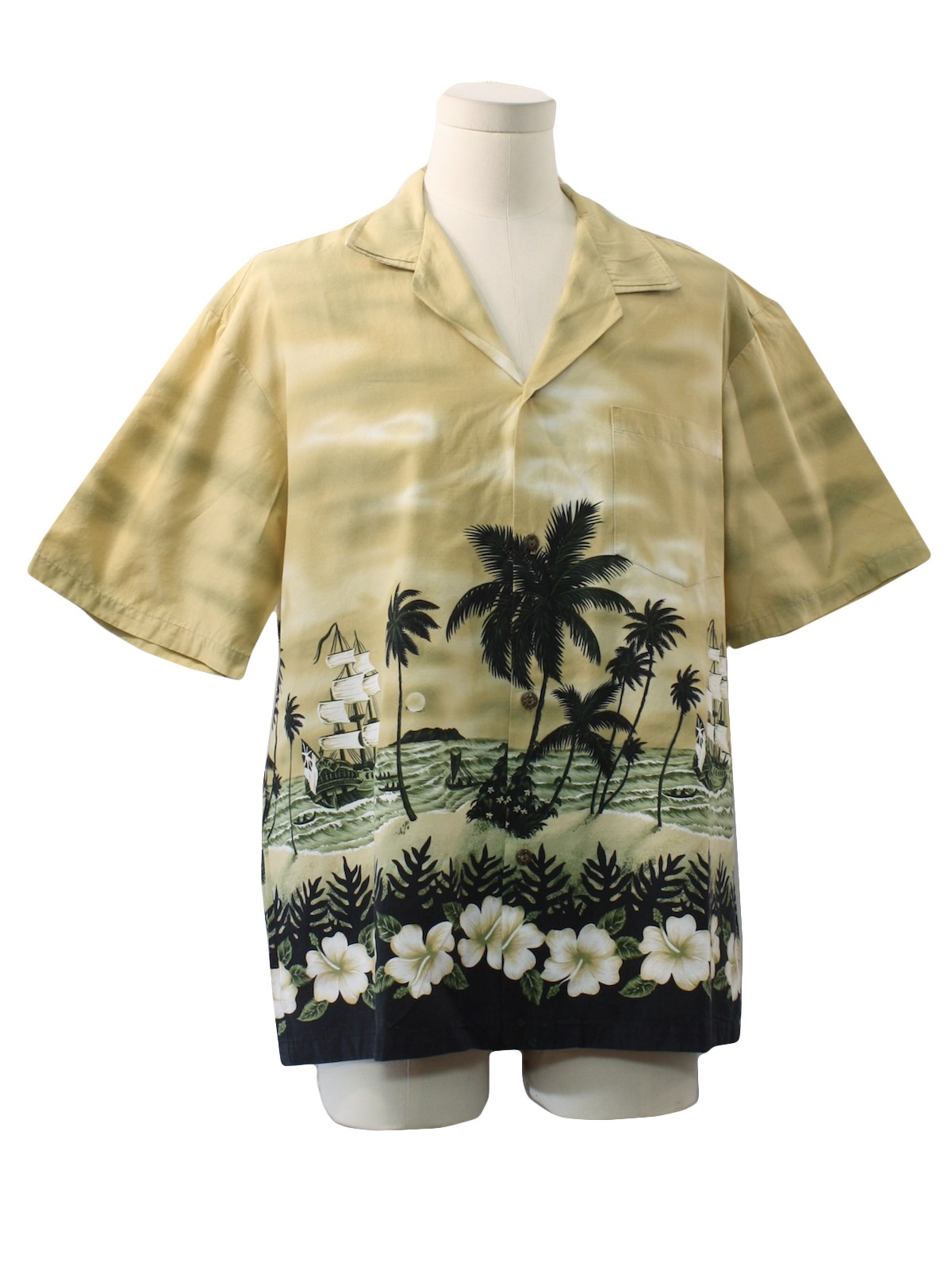 1980's Retro Hawaiian Shirt: 80s -Hawaiian Togs, Hawaii- Mens golden ...