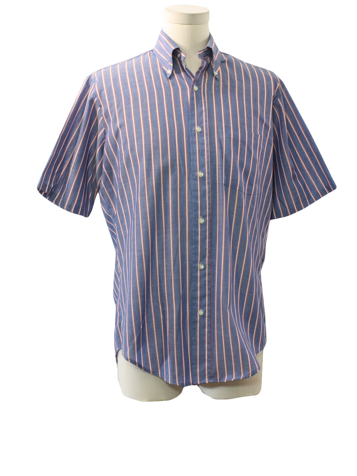 Vintage 60s Shirt: 60s -Towncraft Penn Prest- Mens blue background ...