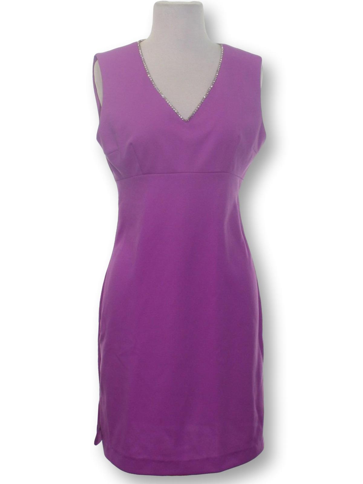 Retro 1970's Cocktail Dress: 70s -no label- Womens orchid polyester ...