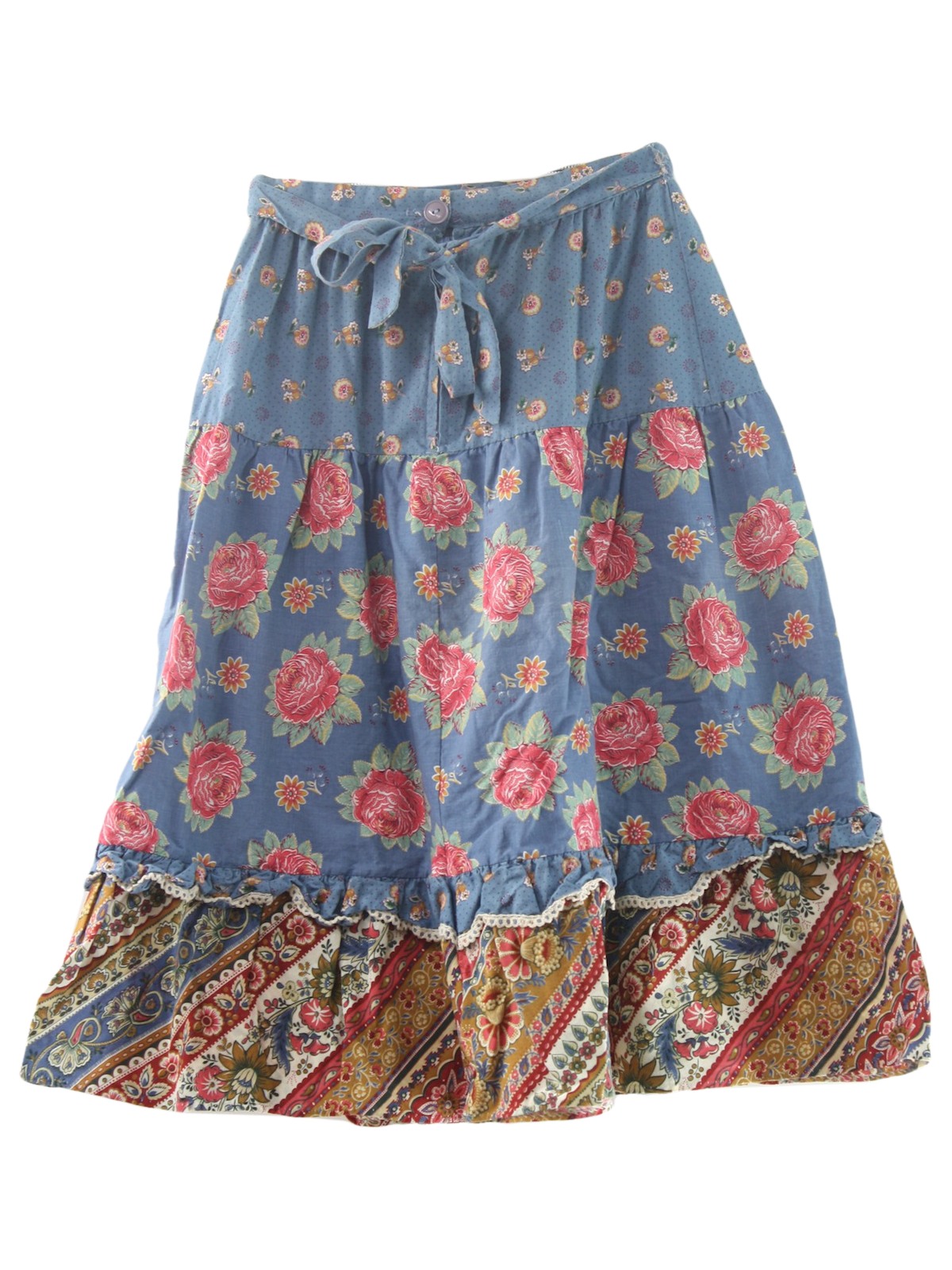 70s Vintage care label Hippie Skirt: 70s -care label- Womens lake blue ...