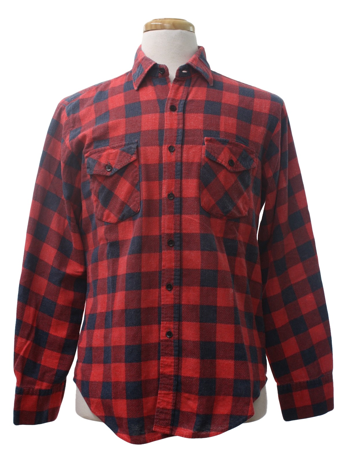 90's Timber Run Shirt: 90s -Timber Run- Mens faded red and navy blue ...