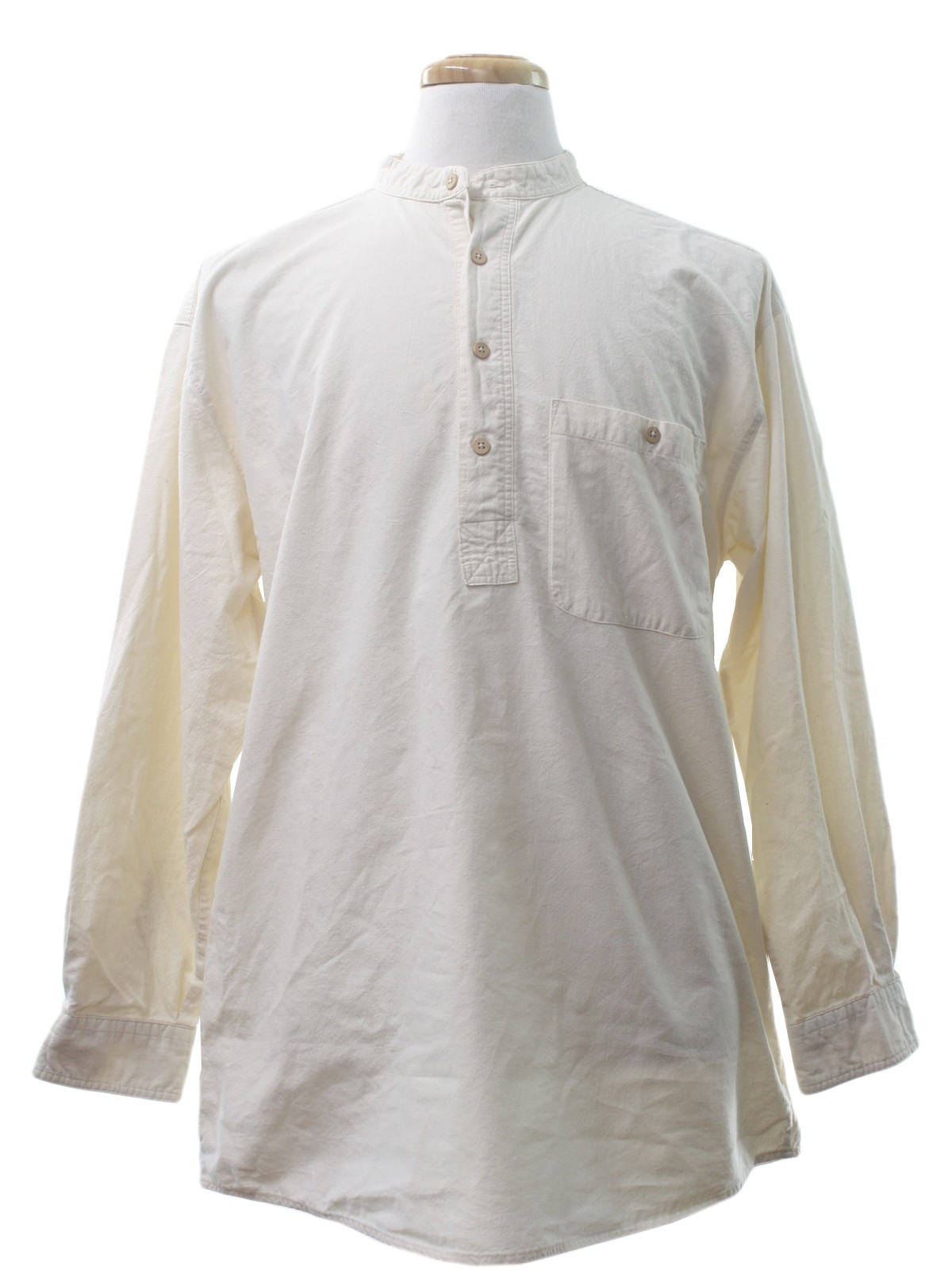Western Shirt: 90s (1800s Pioneer Style) -New River Co.- Mens off white ...
