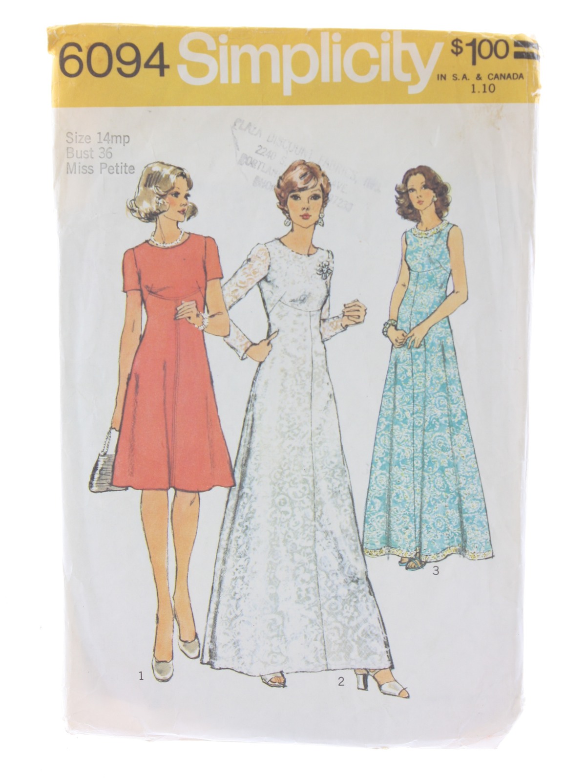 Retro 70s Sewing Pattern 70s Simplicity Pattern No 6094 Womens Dress With Front Seam 3869