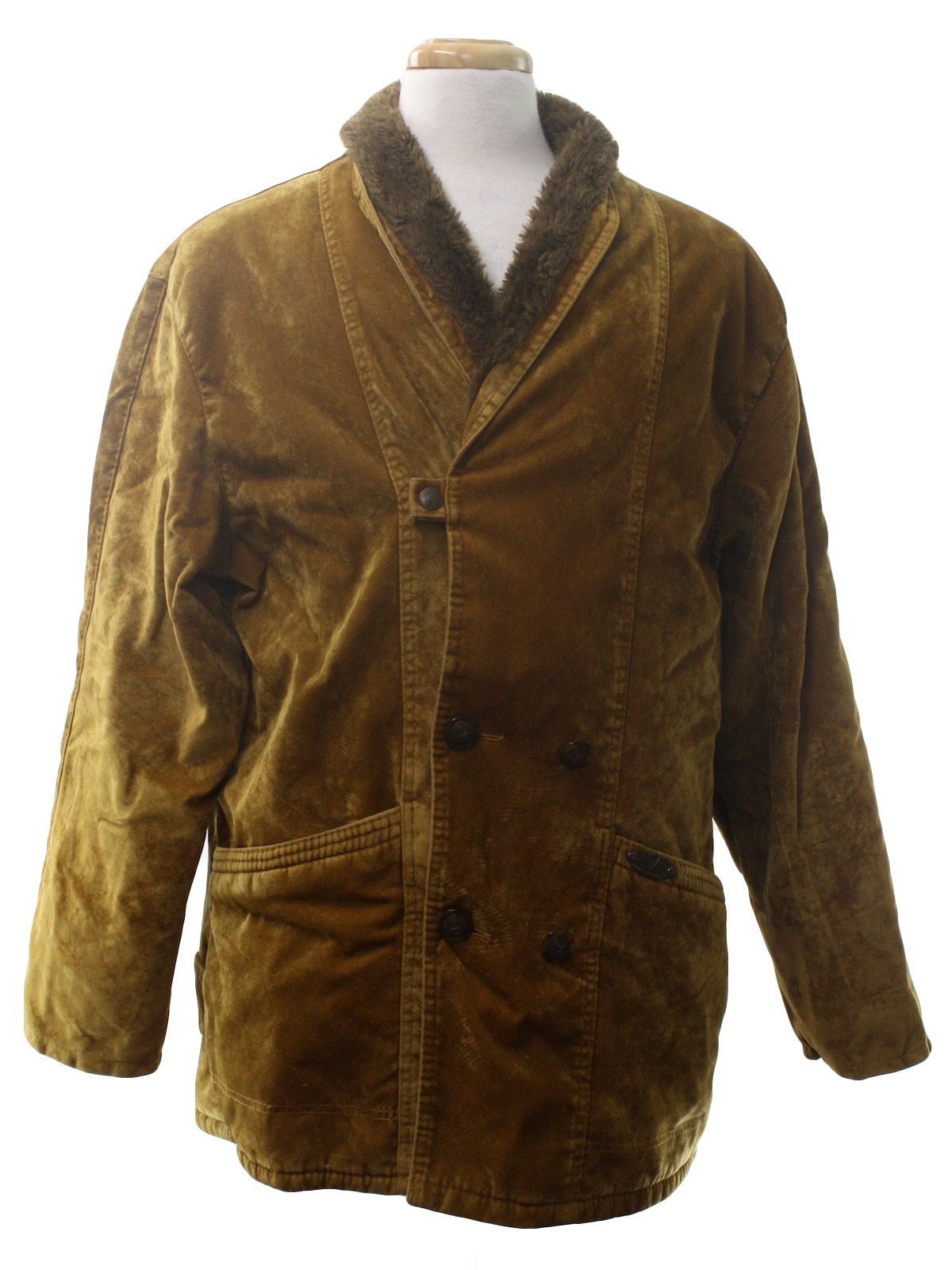 Retro 70's Jacket: 70s -V Full Stop- Mens shimmery golden tan cotton ...