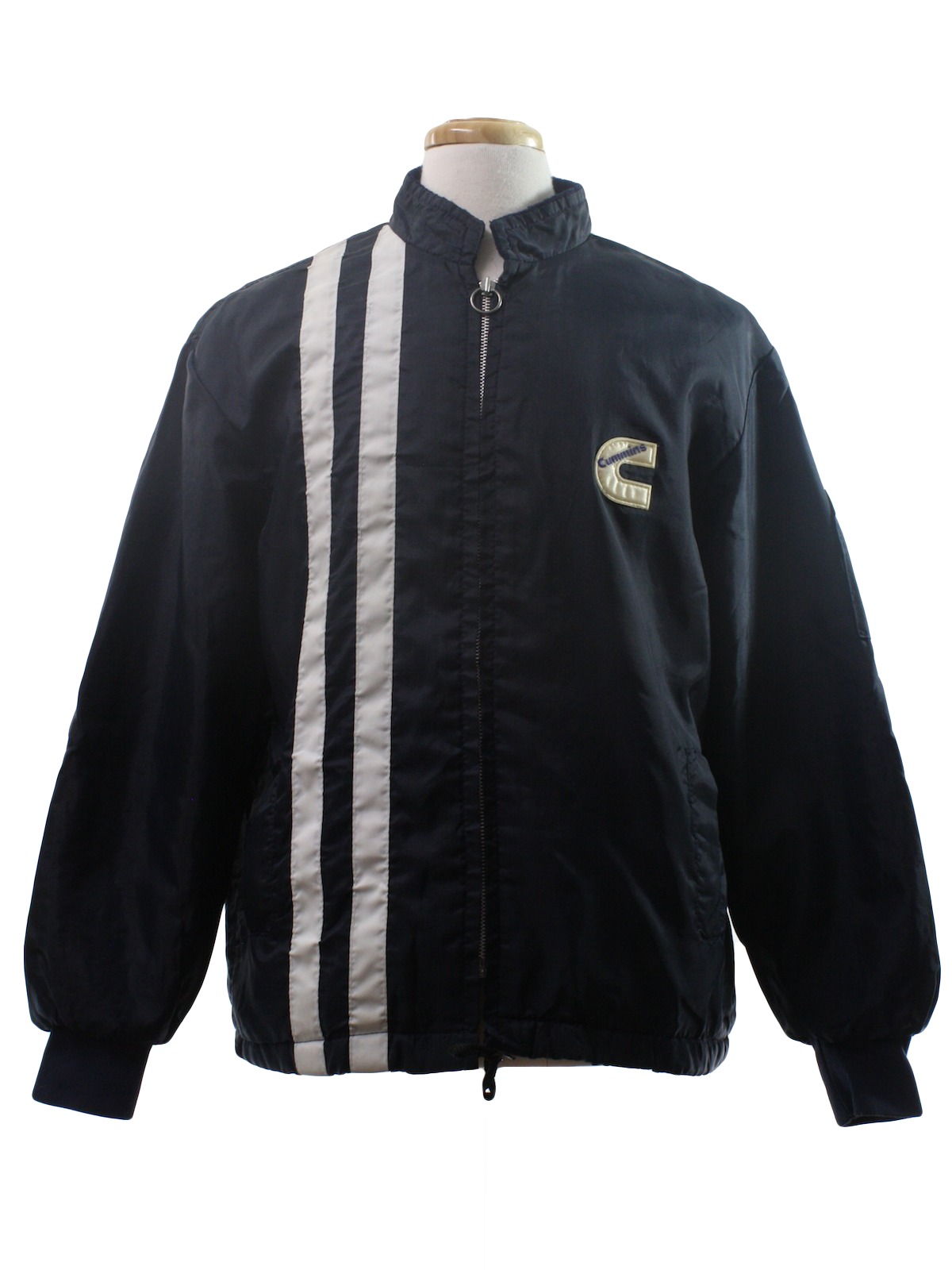 Retro Eighties Jacket: 80s -Unreadable Label- Mens navy blue background ...