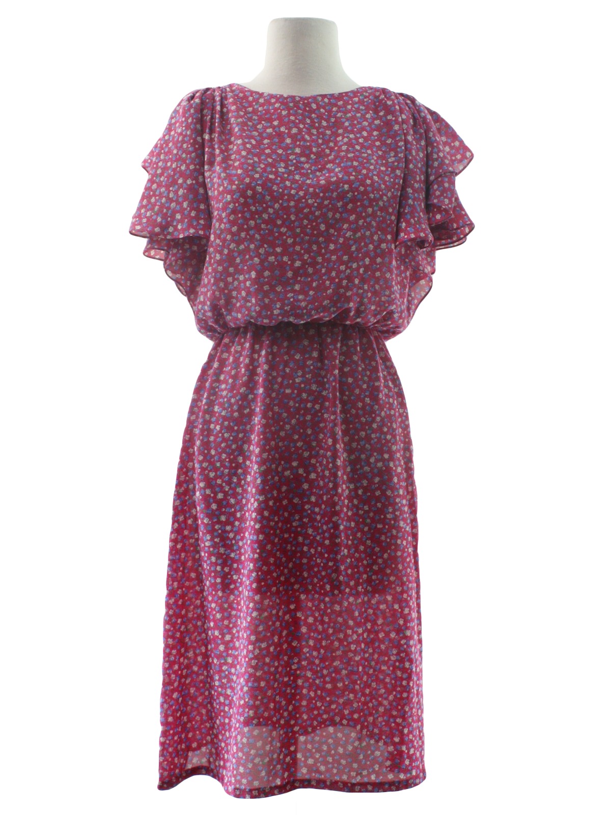 1970's Disco Dress (L.T.D.): 70s -L.T.D.- Womens dark raspberry ...