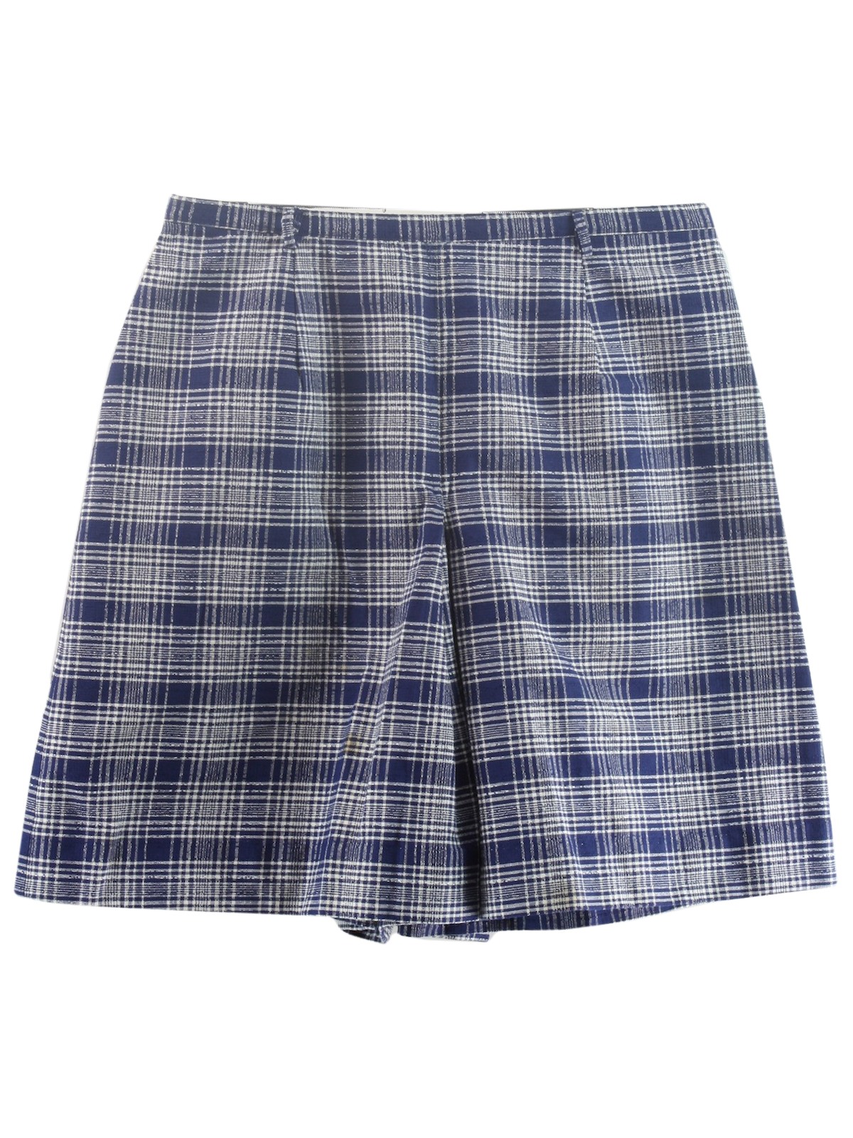 1970s Vintage Shorts: 70s -Glenbrooke- Womens blue and white plaid ...