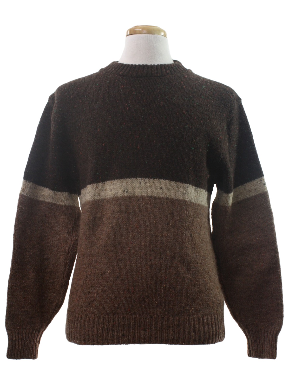 1960s Vintage Sweater: 60s -Pinnacle- Mens dark brown, tan and light ...