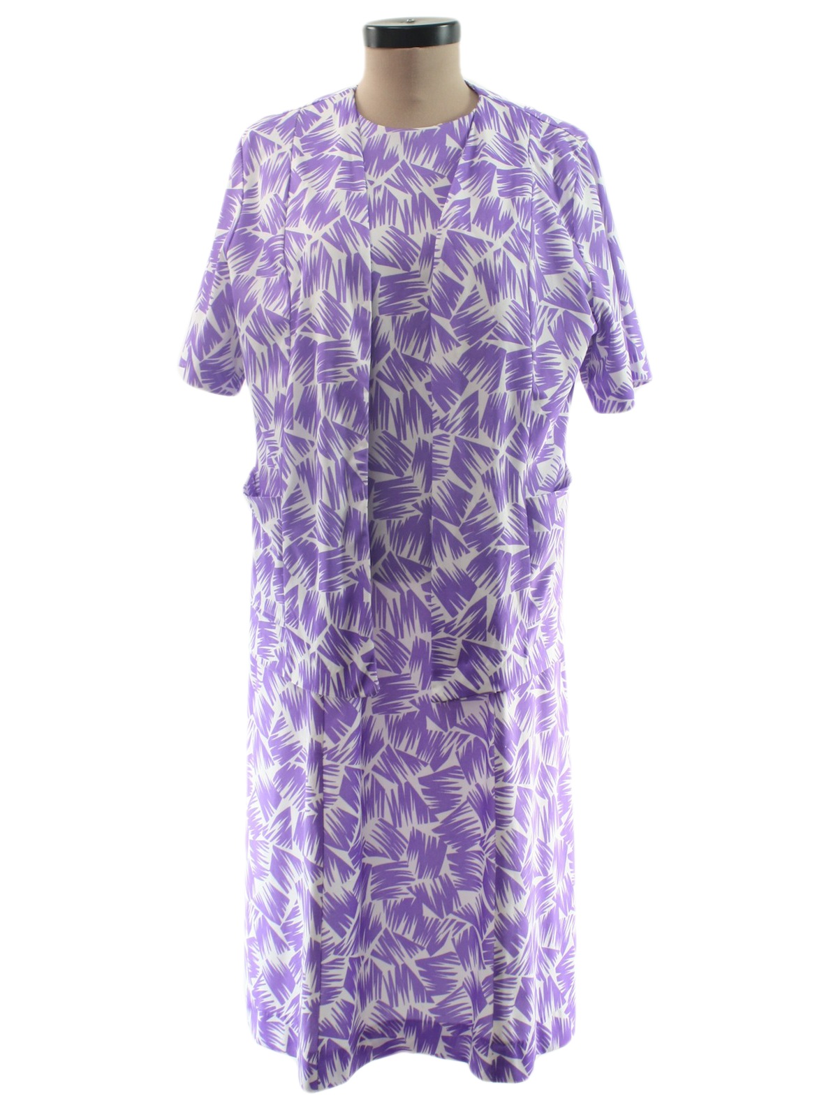 Vintage 1970's Dress: 70s -Fabric Care Label- Womens dark lavender ...