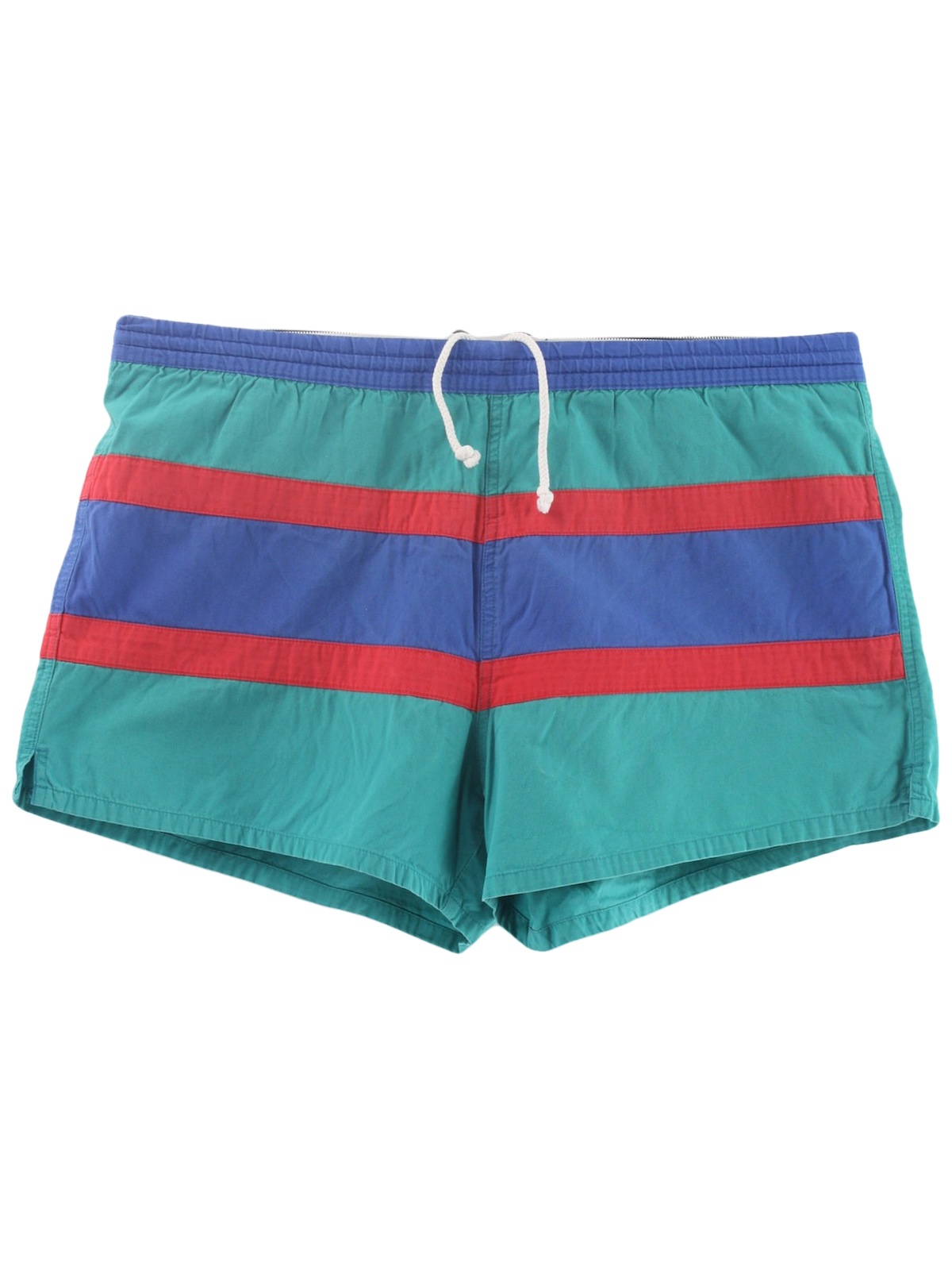 80s Retro Swimsuit/Swimwear: 80s -Beach Baron- Mens teal green, blue ...