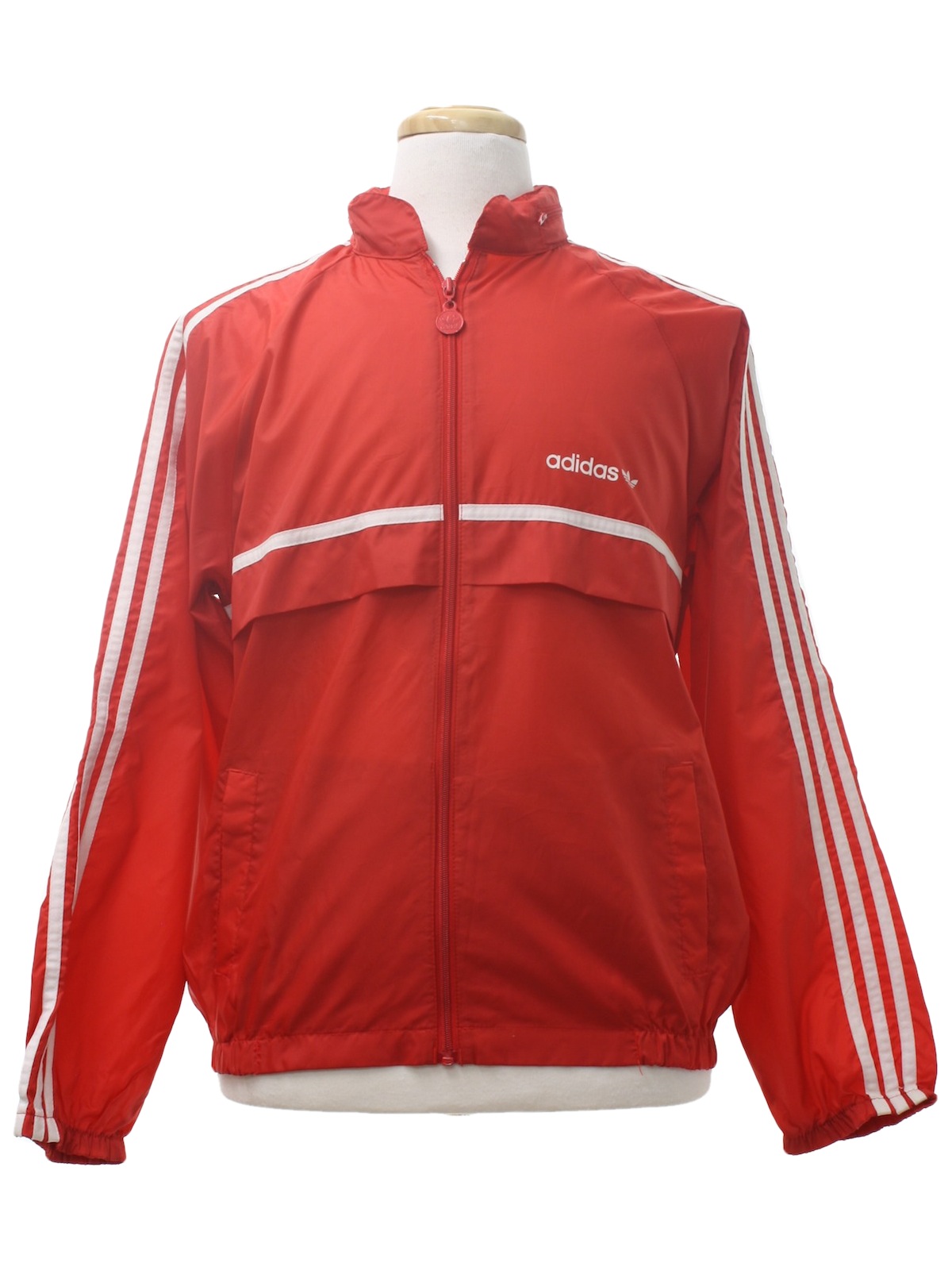 1980's Jacket (Adidas): 80s -Adidas- Mens red, longsleeve, zippered ...