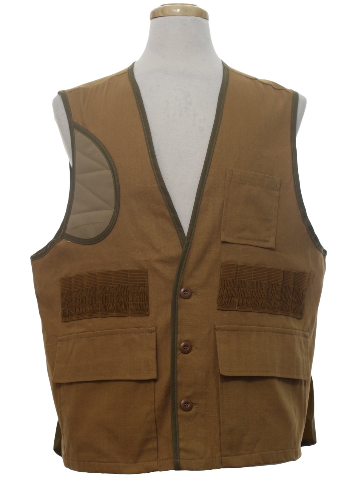 Retro S Vest S K Mart Mens Light Brown Cotton Duck Hunting Vest With Straight Hem