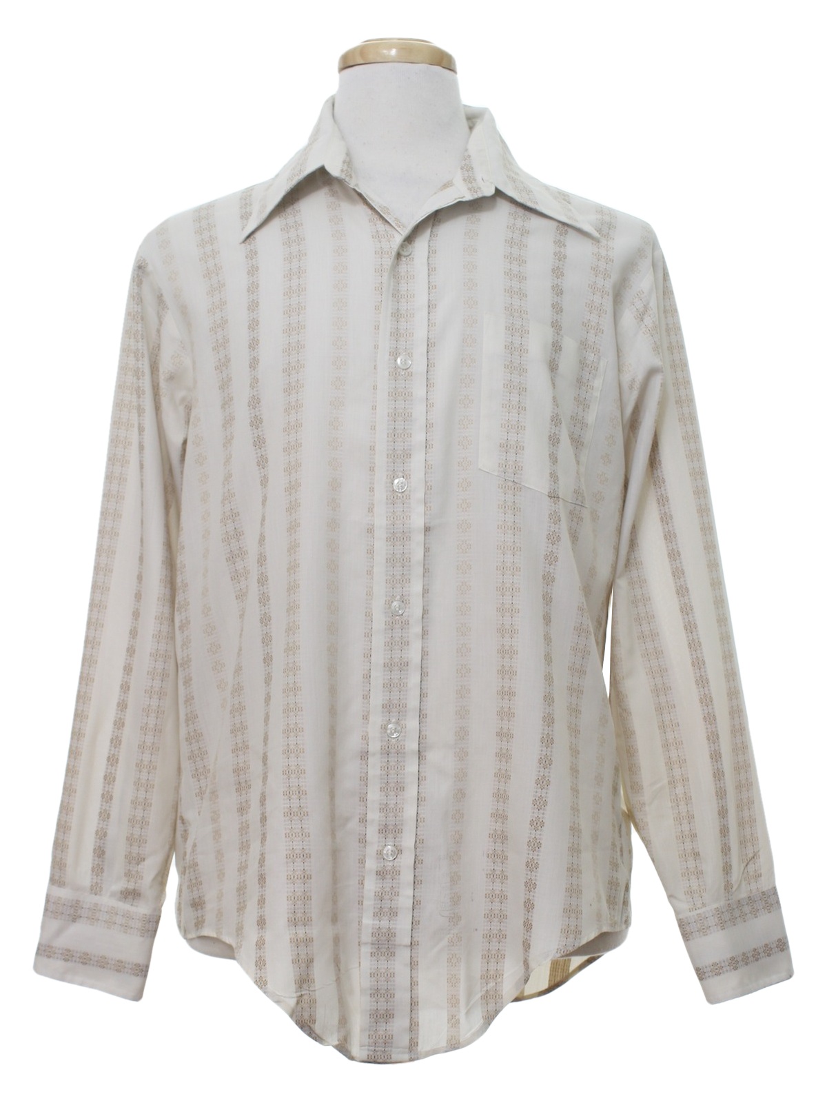 Retro 1970's Shirt (Missing Label) : 70s -Missing Label- Mens off white ...