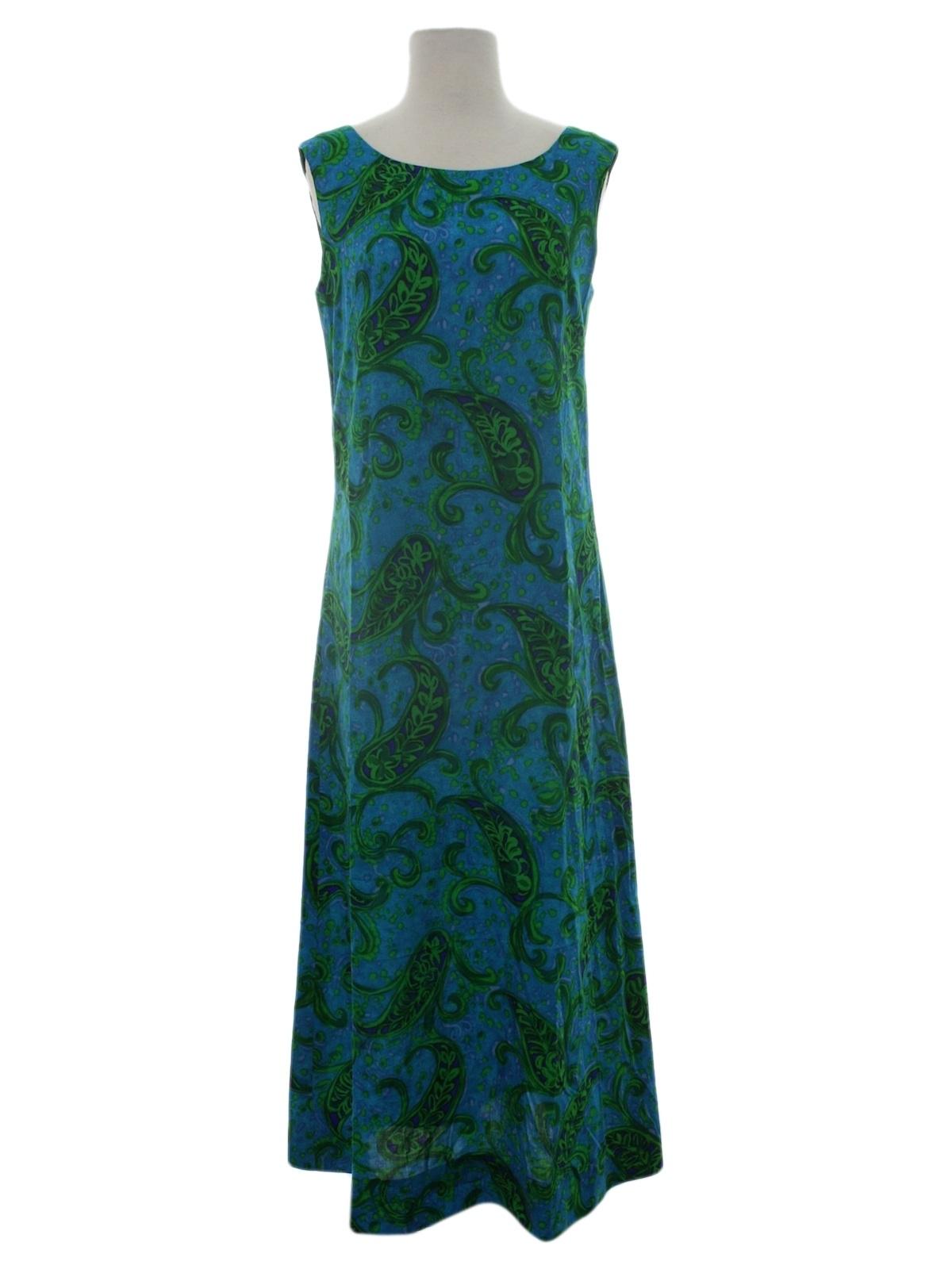 Retro 60s Hawaiian Dress (Home Sewn) : 60s -Home Sewn- Womens turquoise ...