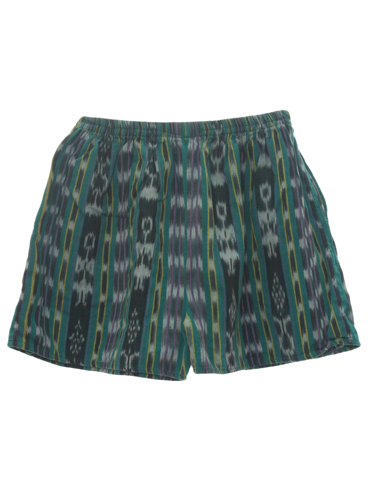 Retro 1980s Shorts: 80s -Missing Label- Mens shaded green, grey, off ...