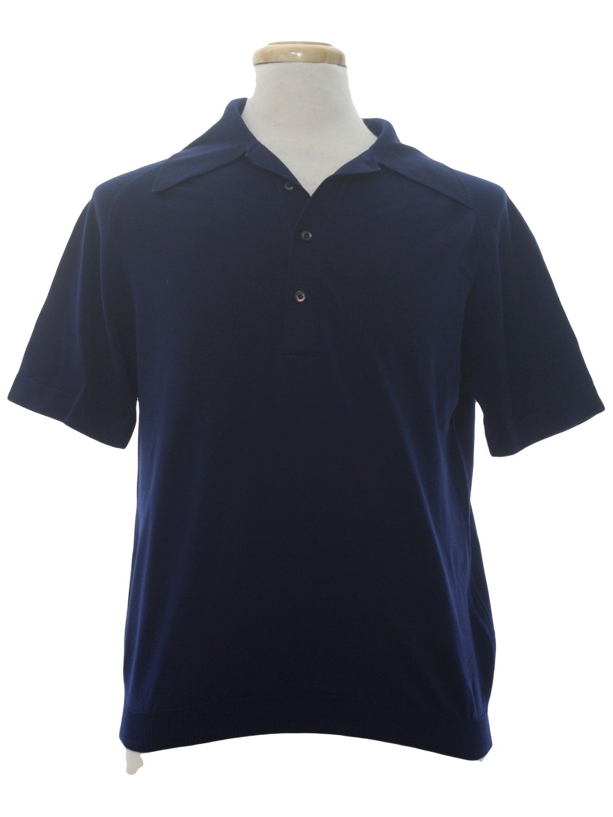 Vintage Puritan Seventies Knit Shirt: 70s -Puritan- Mens navy blue ...