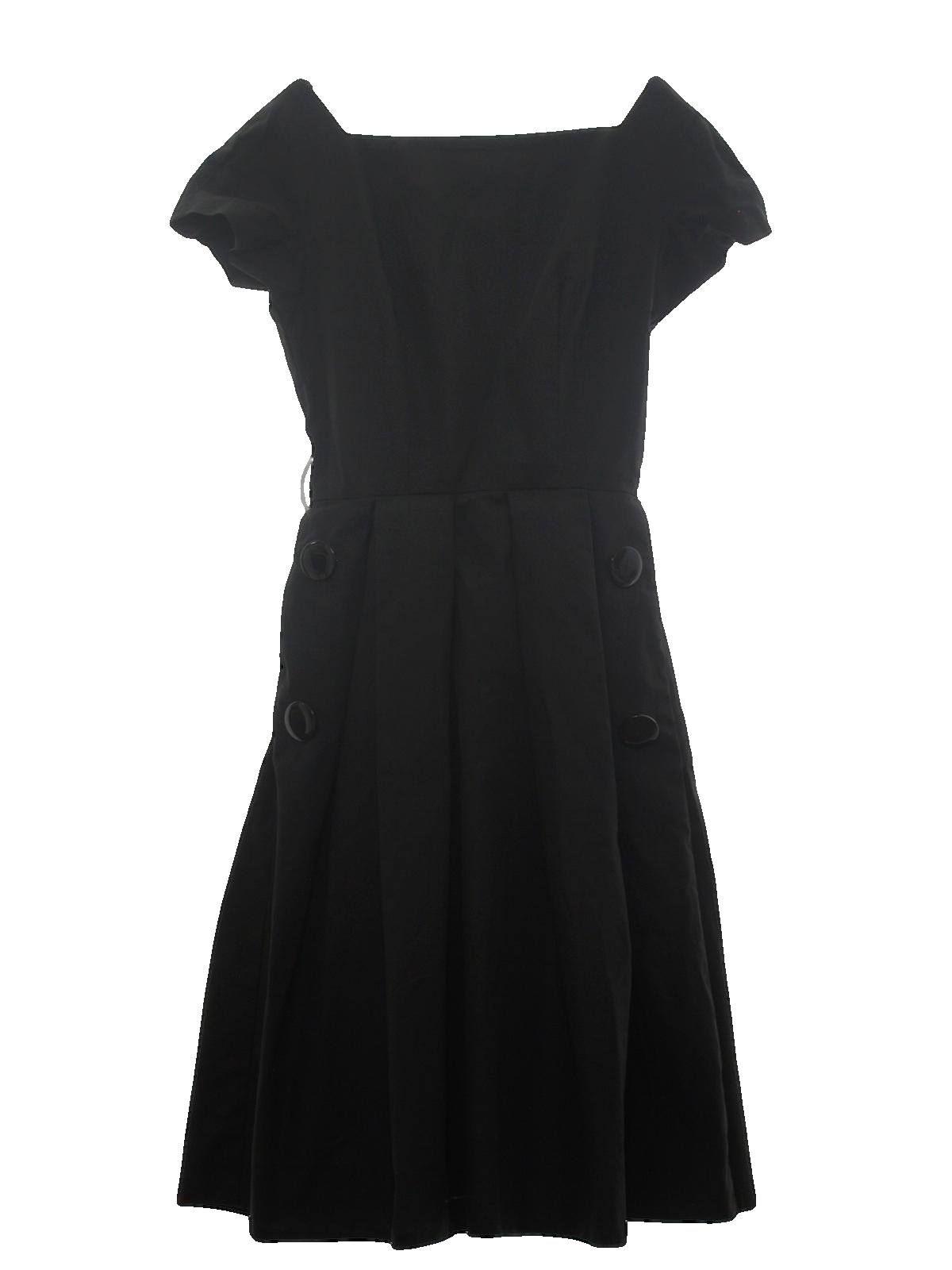 Vintage 1960's Dress: 60s -Henley Jr- Womens black cotton blend short ...