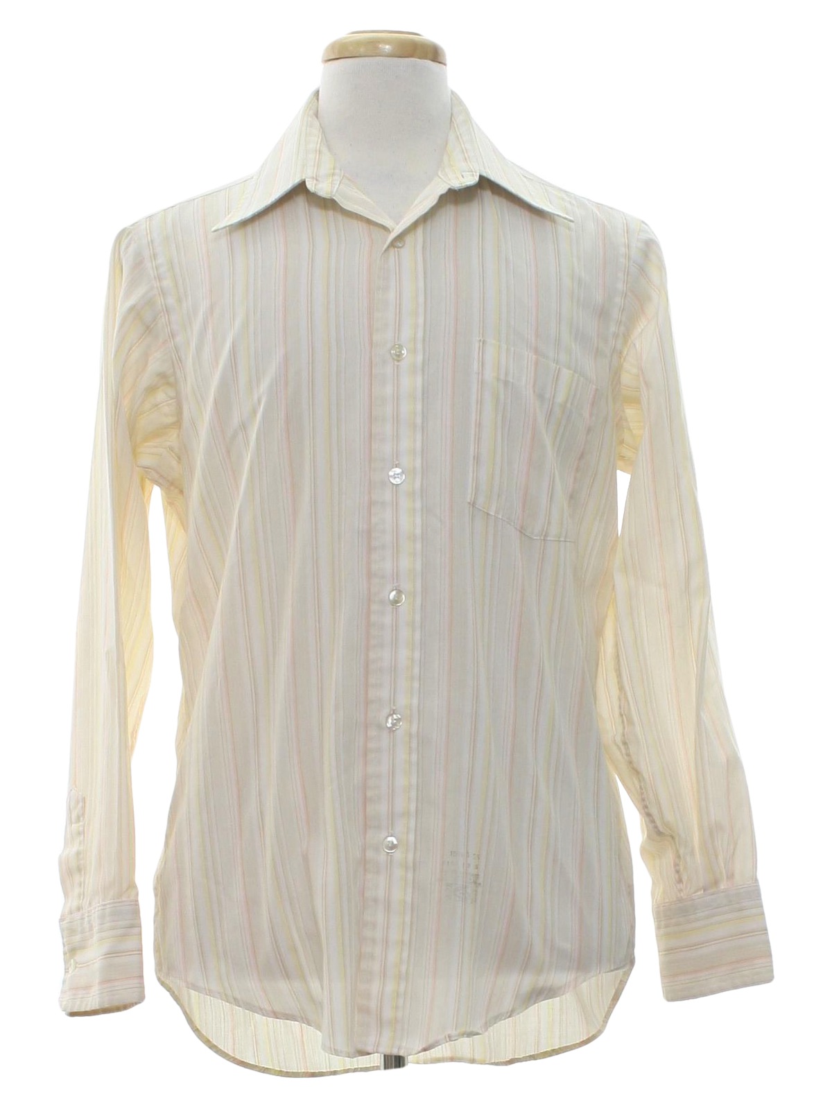 1970's Shirt (Missing Label): 70s -Missing Label- Mens white background ...