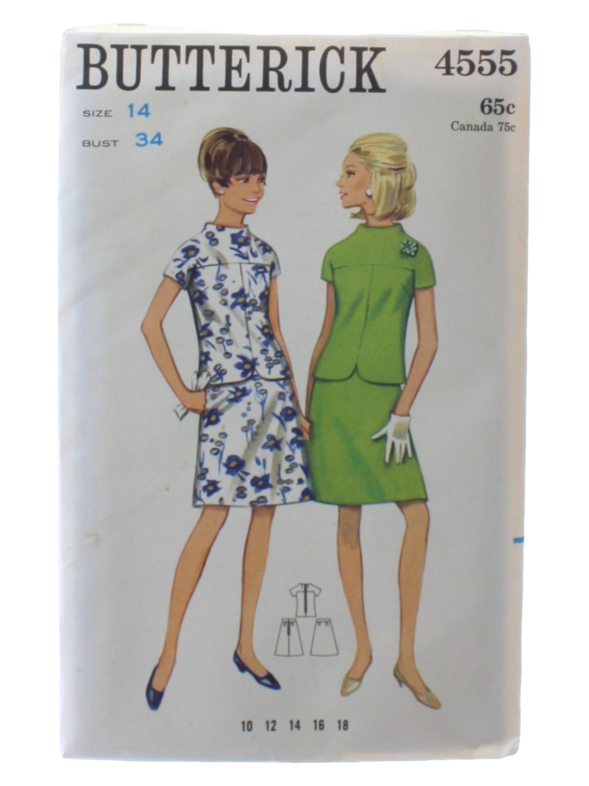 60's Butterick Pattern No. 4555 Sewing Pattern: 60s -Butterick Pattern ...