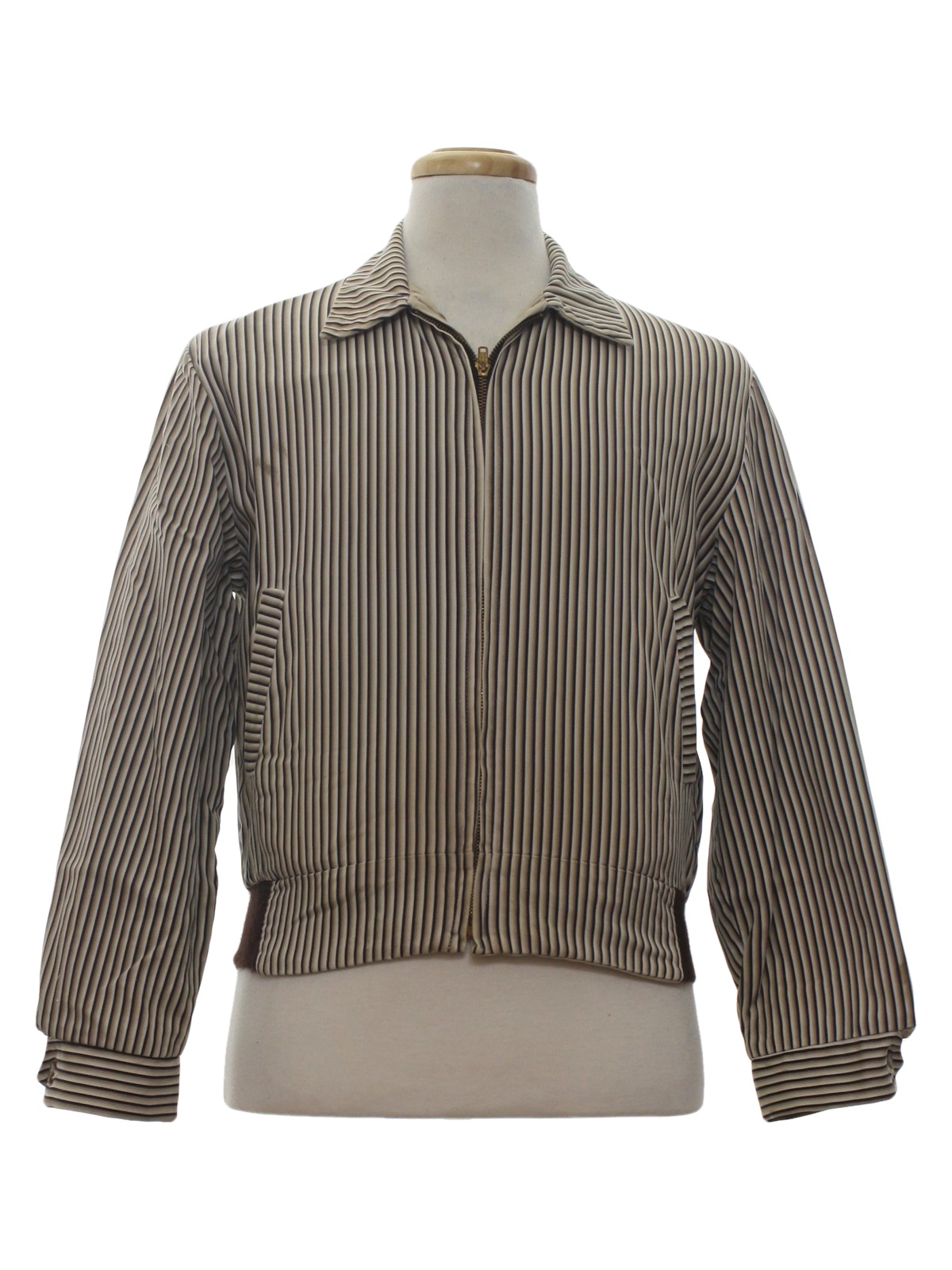 Retro 50s Jacket: 50s -No Label- Mens white background, black