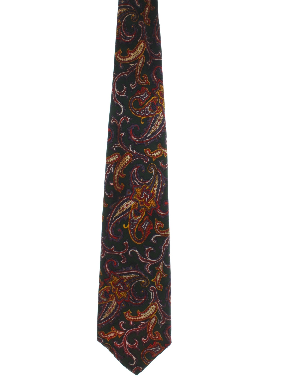 1970s Vintage Neck Tie: 70s -Kipper, Macys- Mens dark green background ...