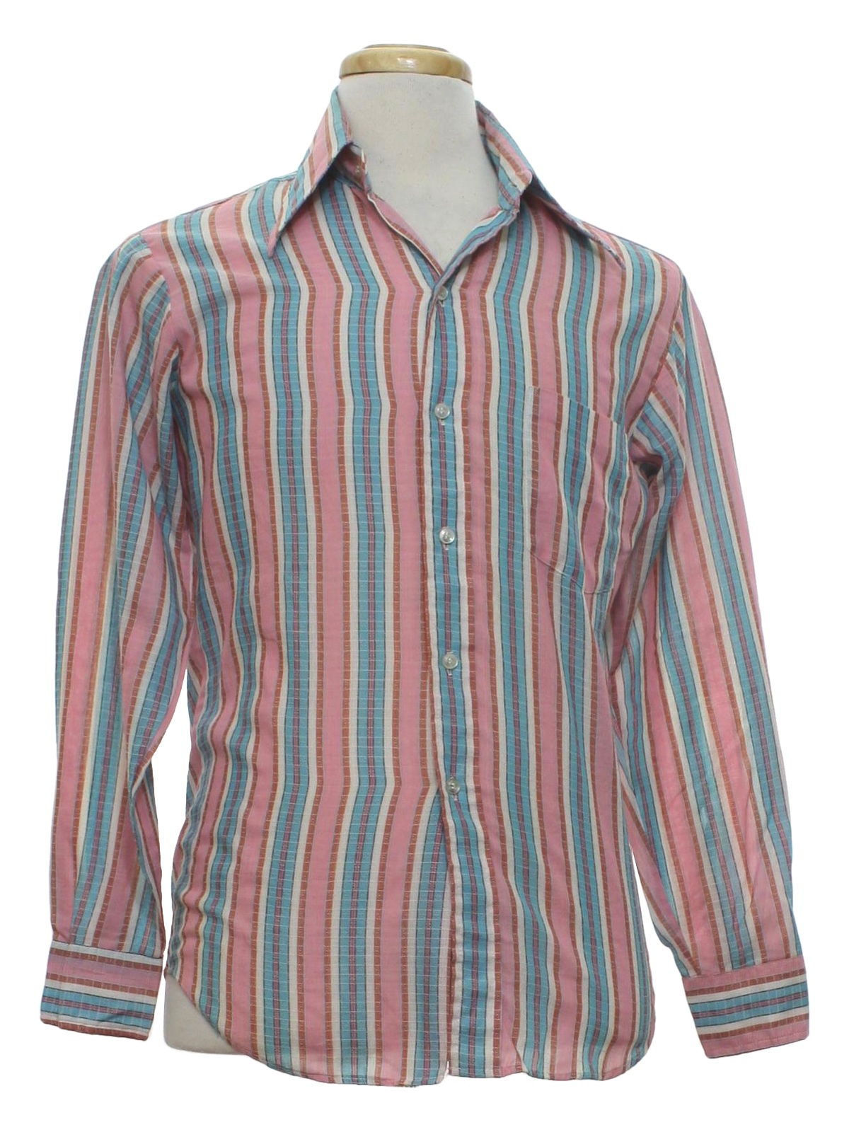 Vintage Kings Road 1970s Shirt: 70s -Kings Road- Mens pink background ...