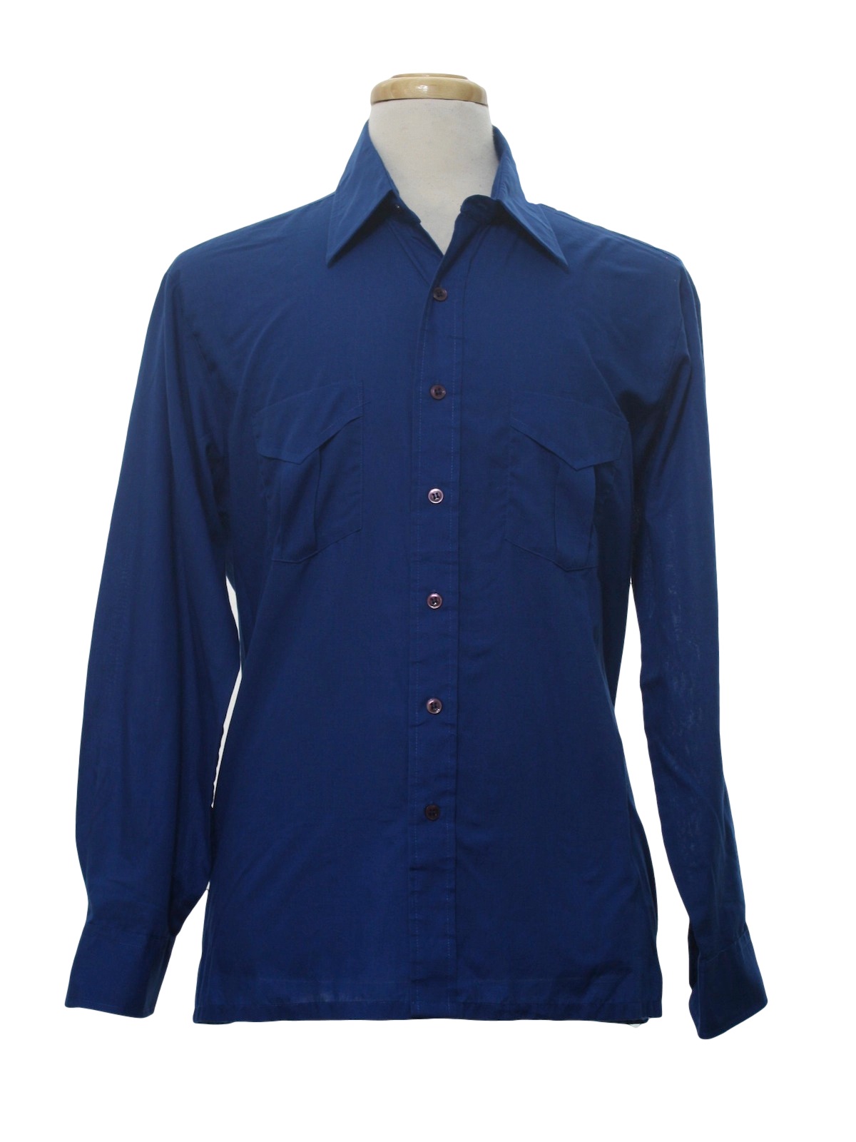 Vintage 1970's Shirt: 70s -JCPenney- Mens royal blue background ...