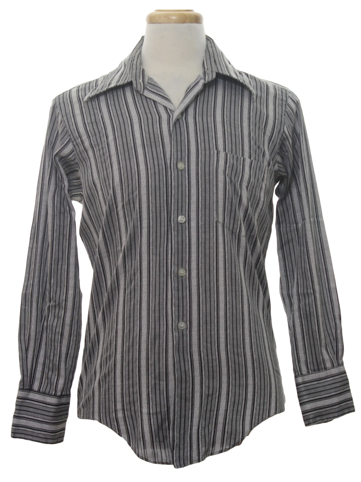 1970's Shirt (Marlboro): 70s -Marlboro- Mens grey, black and white ...