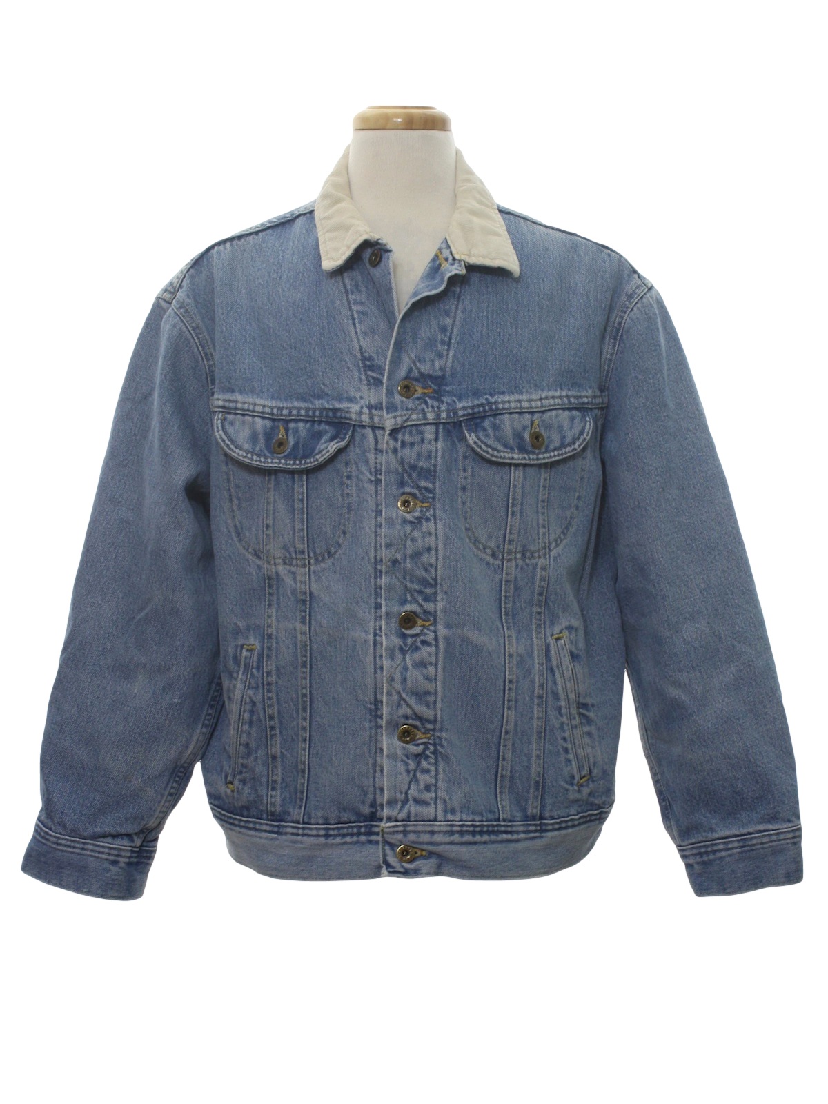 Eighties Lee Dungarees Jacket: 80s -Lee Dungarees- Mens faded blue ...