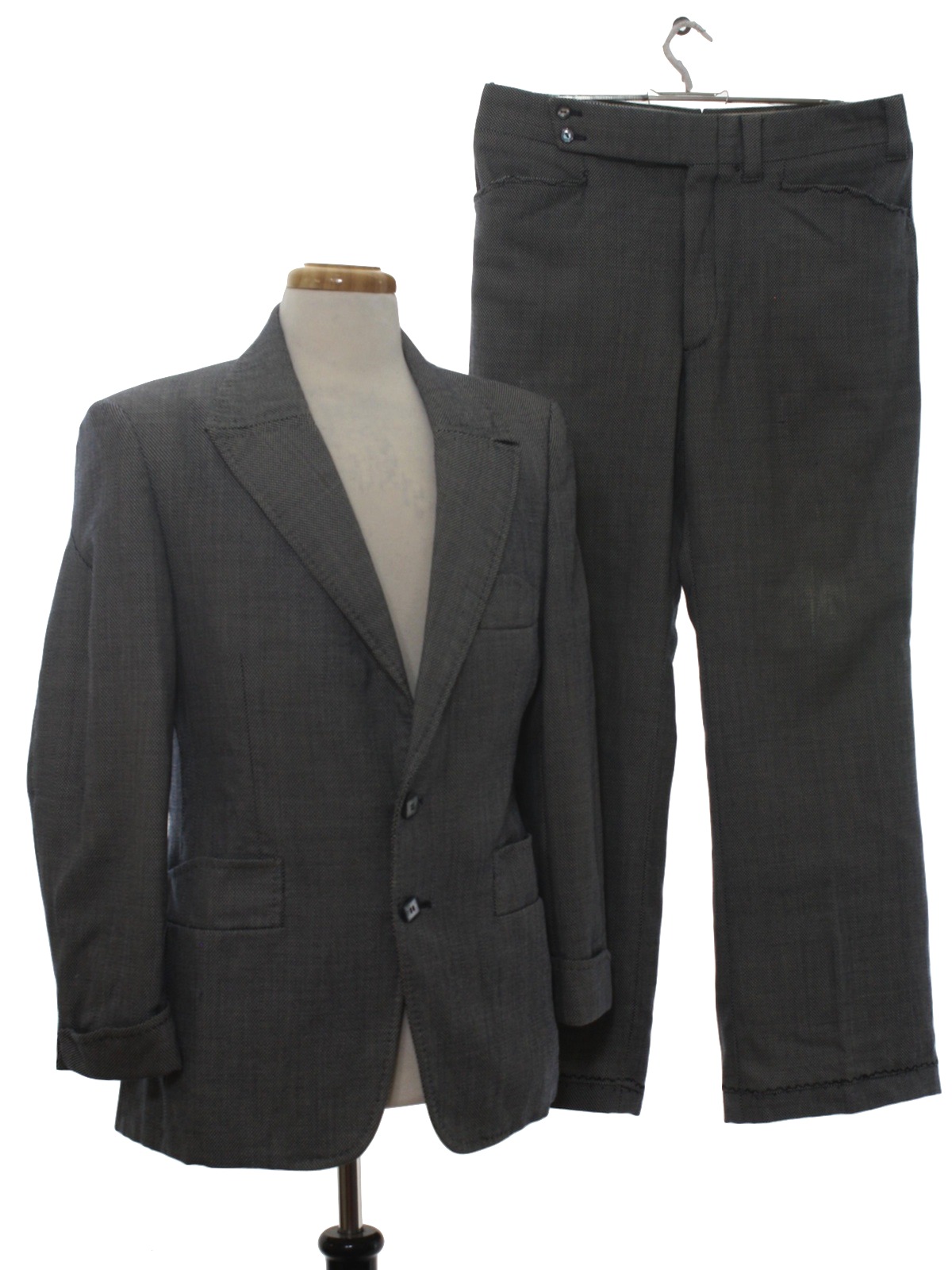 Vintage 70s Suit: 70s -gino di Balti- Mens black and white, honey comb ...