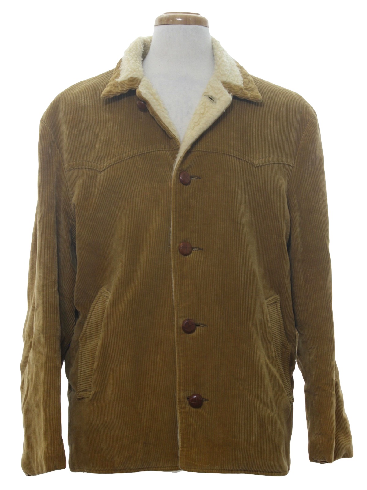 Retro 1960s Jacket: 60s -Pioneer Wear- Mens light honey brown cotton ...
