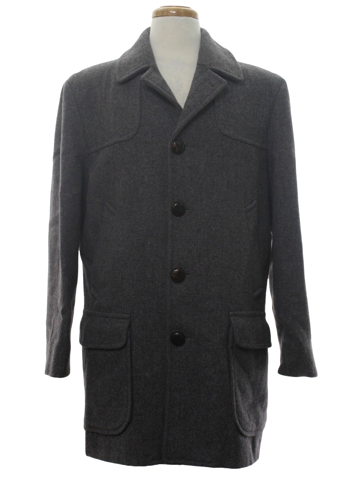 Sixties Vintage Jacket: Late 60s -Pendleton- Mens gray heather heavy ...