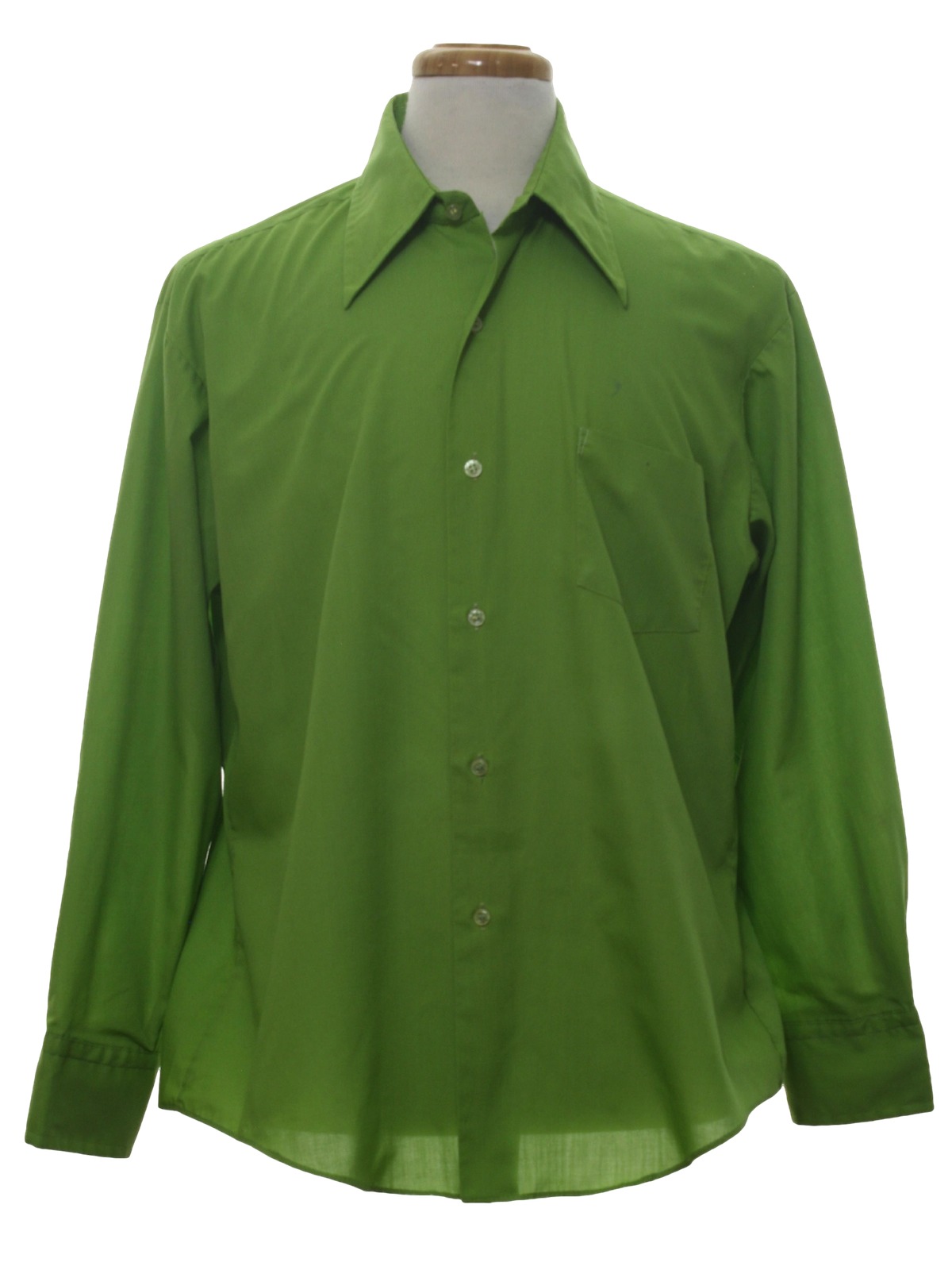 Vintage KMart 1970s Shirt: 70s -KMart- Mens avocado, blended cotton ...