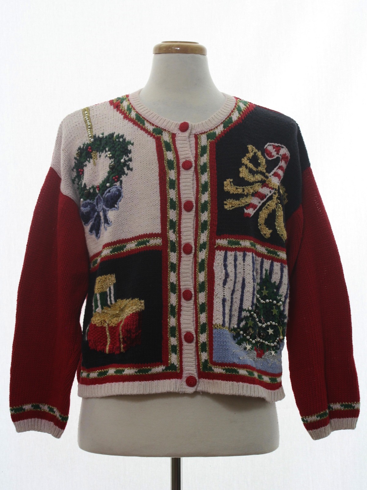 Womens Ugly Christmas Sweater: -Tiara International- Womens red ...