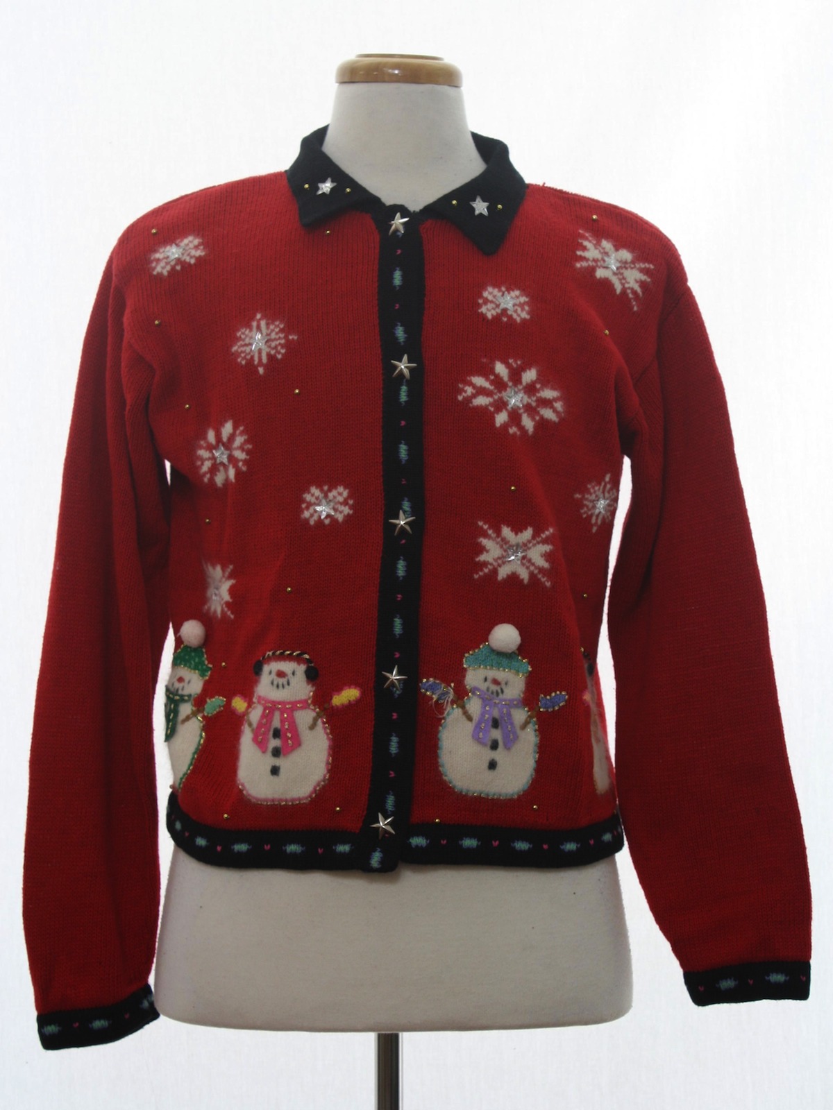 Womens Ugly Christmas Sweater: -Karen Scott- Womens red background ...