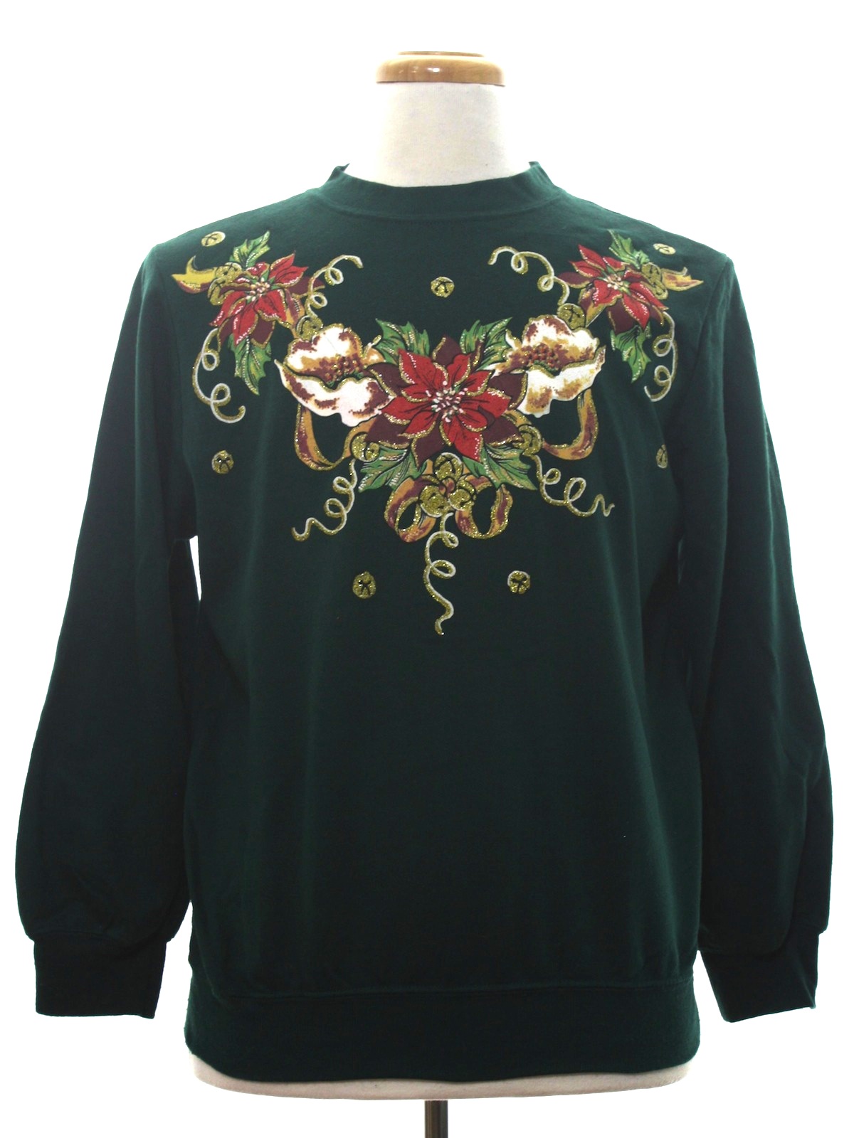 Ugly Christmas Sweatshirt: -Blair- Unisex dark pine green background ...
