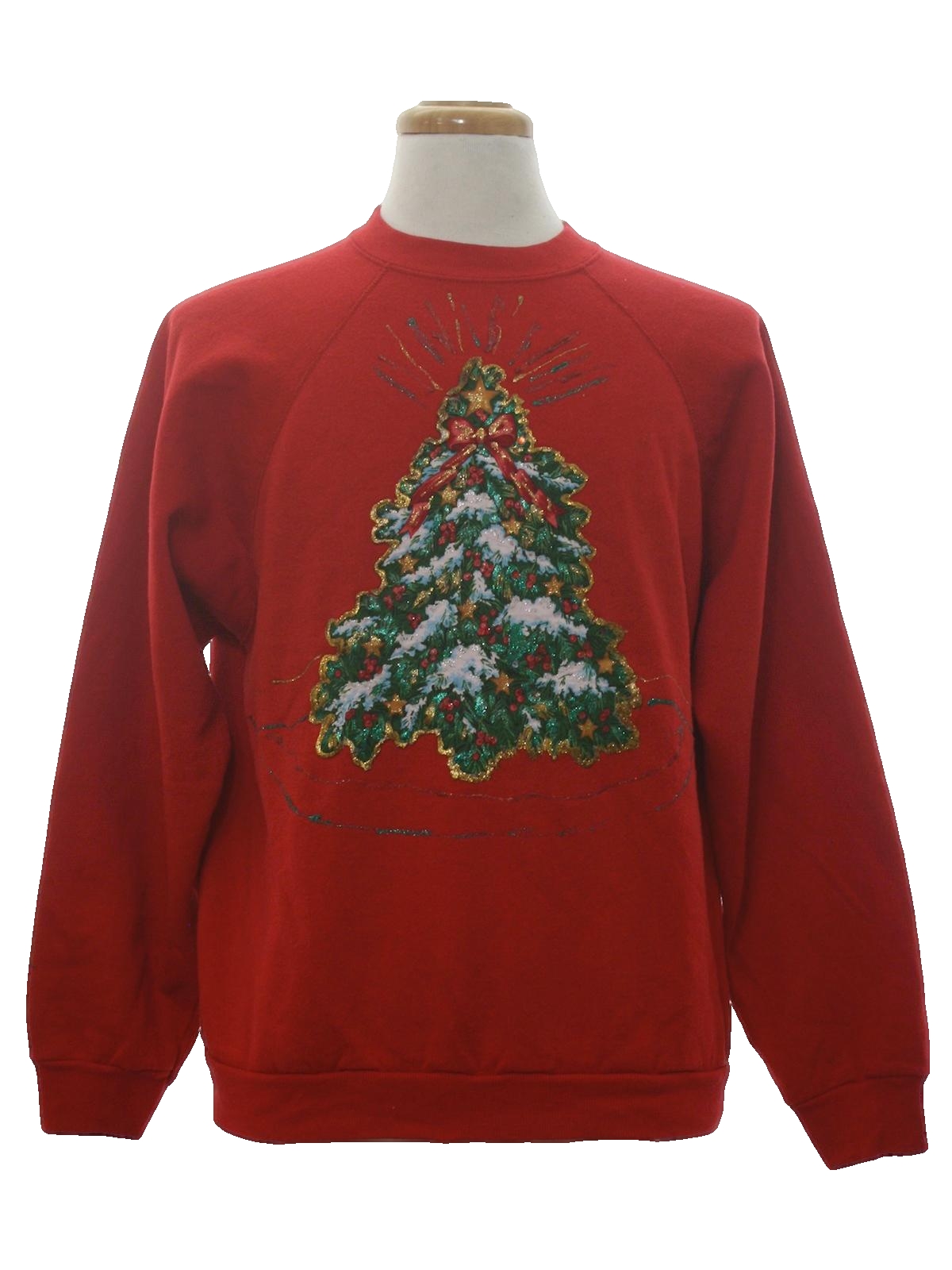 Puffy Glitter Painted Ugly Christmas Sweatshirt: -Tultex- Unisex red ...