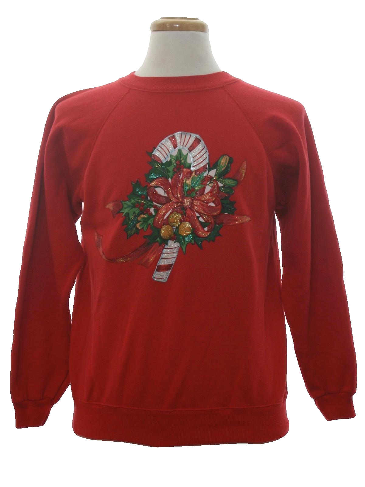 Puffy Glitter Painted Ugly Christmas Sweatshirt: -Hanes Her Way- Unisex ...