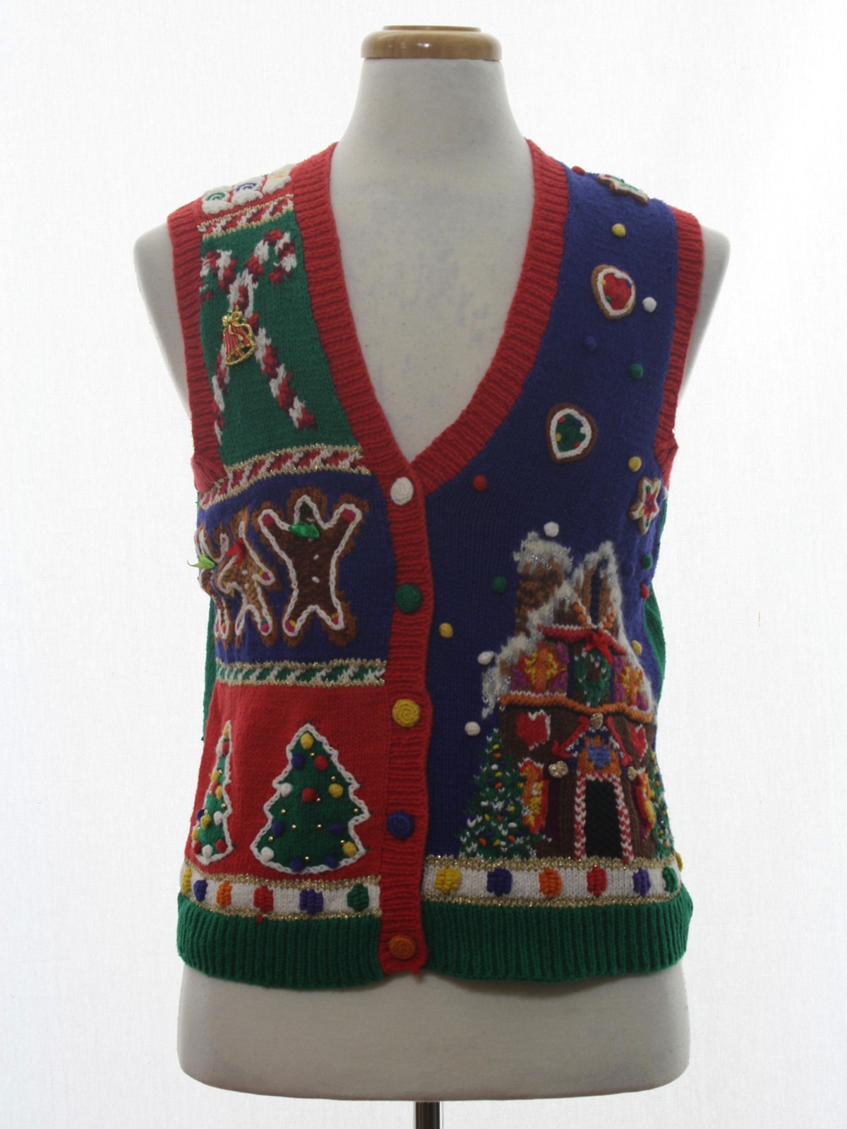 Ugly Christmas Sweater Vest: -Marisa Christina Classics- Unisex pine ...