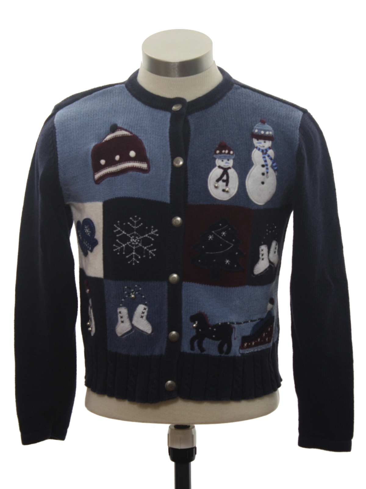 Womens/Girls Ugly Christmas Sweater: -Holiday Lodge- Girls navy blue ...