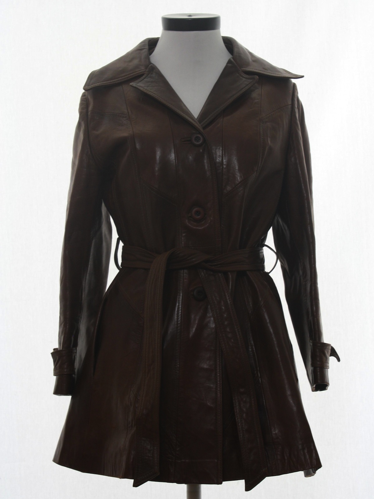 1970's Retro Leather Jacket: 70s -Skiu Gear- Womens chocolate brown ...